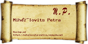 Mihálovits Petra névjegykártya