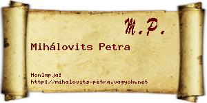 Mihálovits Petra névjegykártya