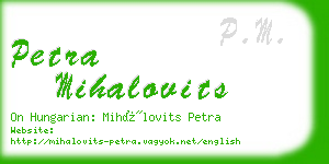 petra mihalovits business card